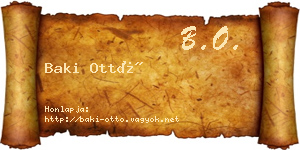 Baki Ottó névjegykártya